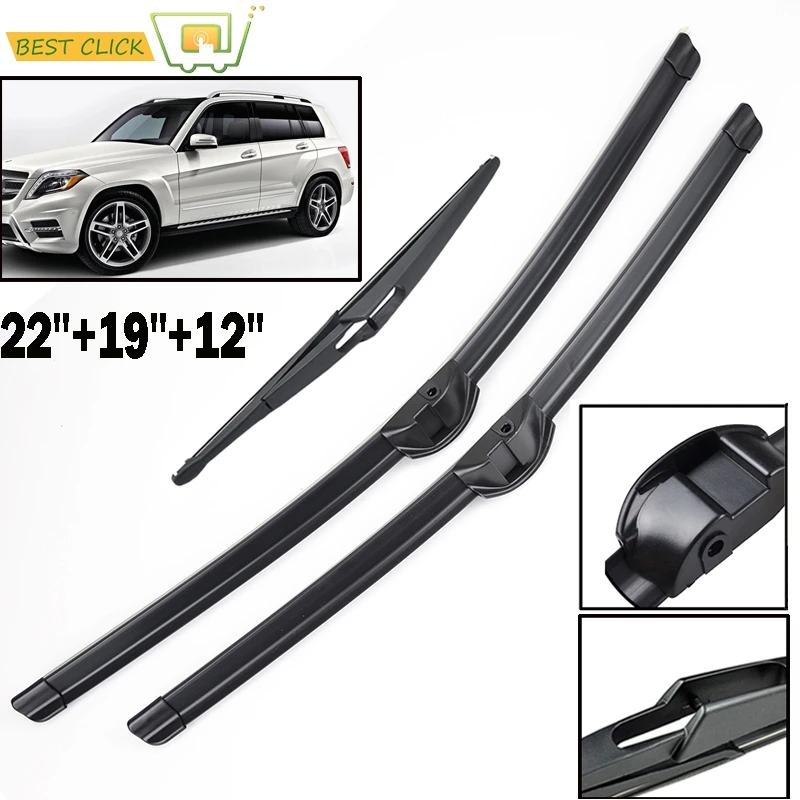 Misima Windshield Windscreen Wiper Blades For Mercedes Benz GLK Class Front Rear Set 2008 2009 2010 2011 2012 2013 2014 22"19"12