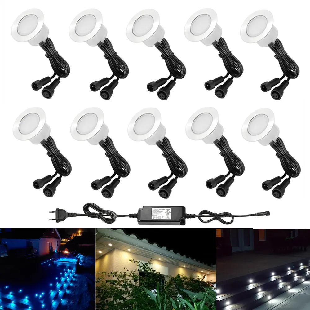 

10pcs/lot 47mm Outdoor Garden Terrace Landscape Kickboard Recessed 12V Kitchen LED Deck Rail Step Stair Soffit Lights