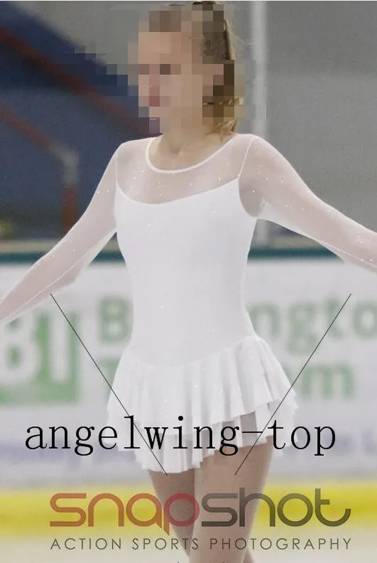 

2017 white figure skating dress kids ice dresses children competition figure skating dresses custom free shipping G83