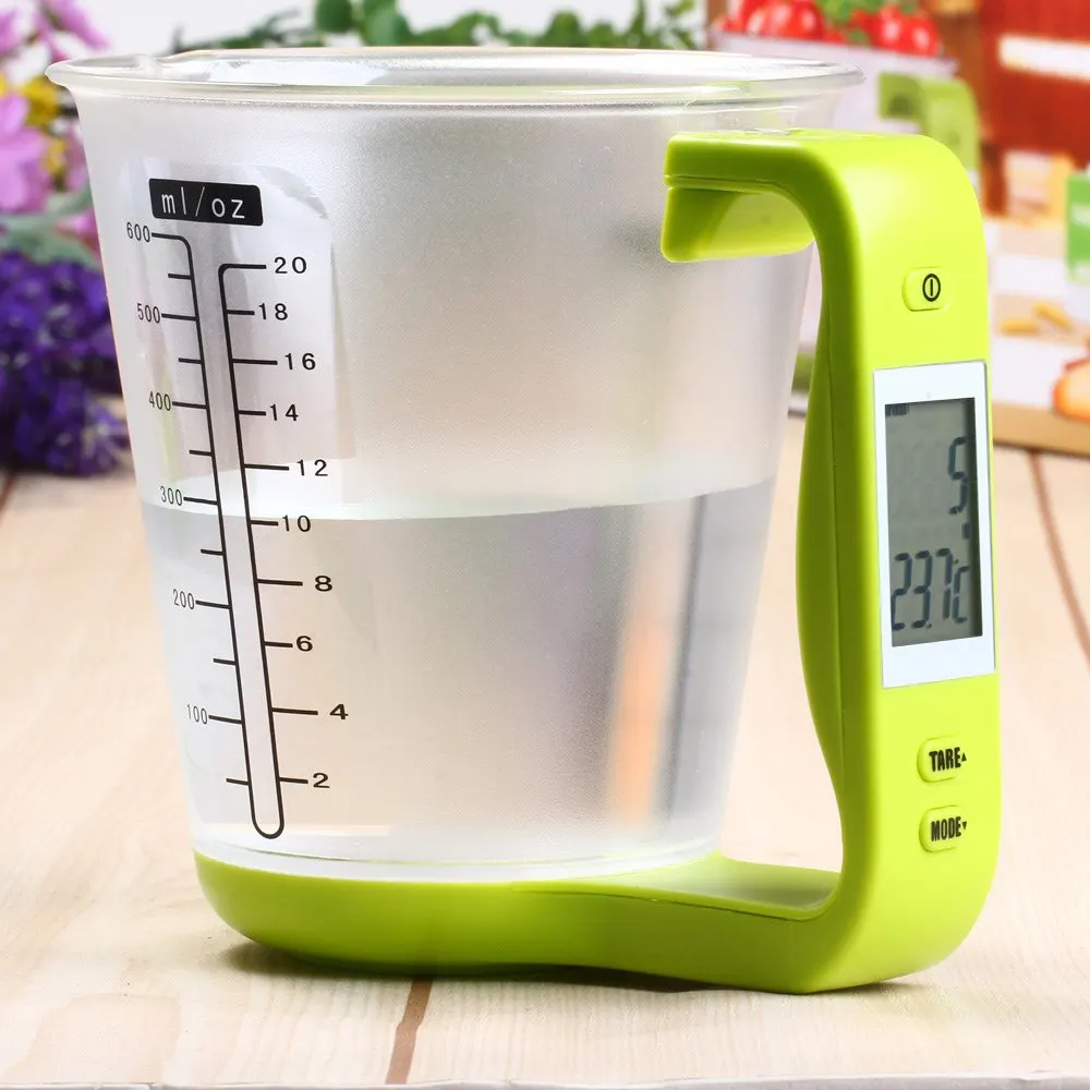 Digital Cup Scale Electronic Measuring Household Jug Scales with LCD Display & Temp Measurement Measuring cups Cooking Tools