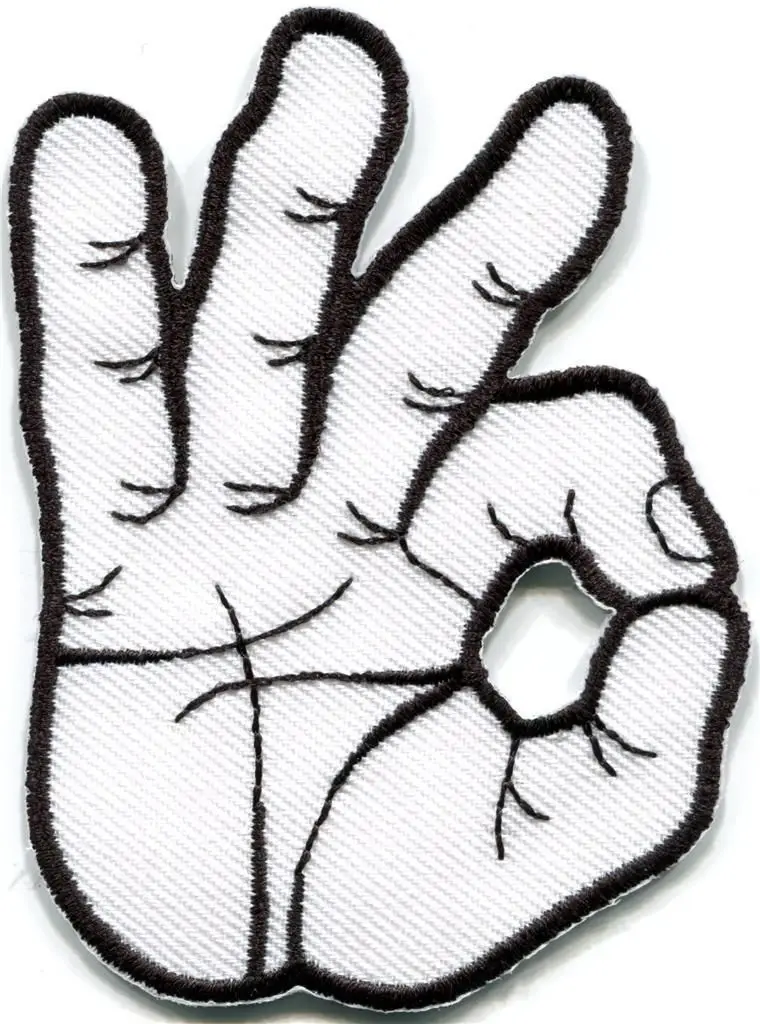 

OK okay hand sign signal logo retro applique iron-on patch new
