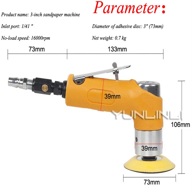 Pneumatic Sandpaper Machine 3 Inch Grinder Tools Eccentric Sandpaper Machine PG-8845