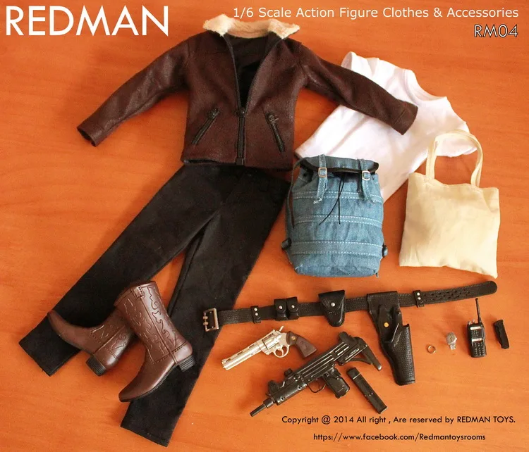 1/6 figure doll clothes male The Walking Dead Rick Sheriff Leather suit 12