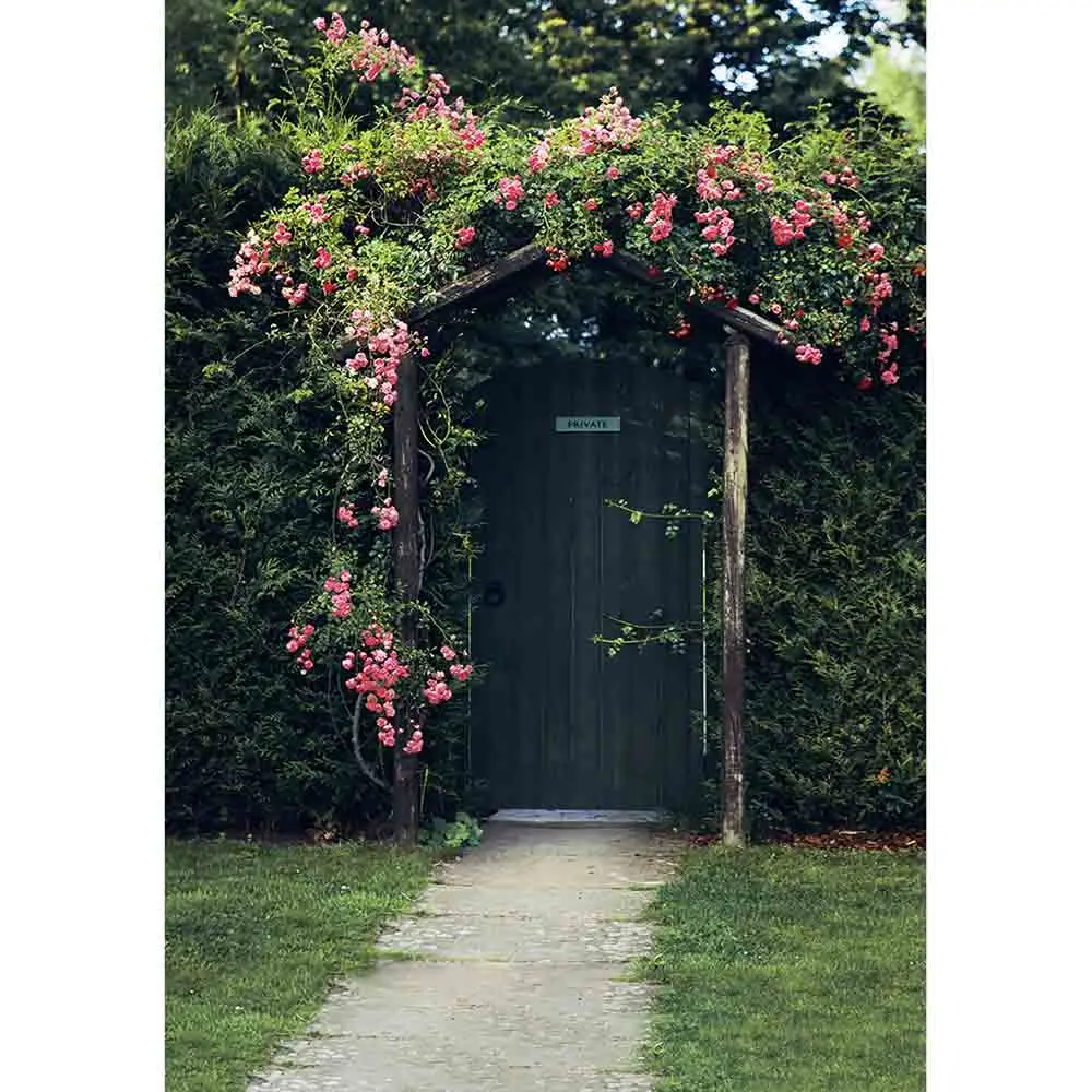 Allenjoy – arrière-plan pour photographie de mariage, jardin, parc, porte de printemps, prairie, arrière-plan romantique pour séance photo, accessoires photo