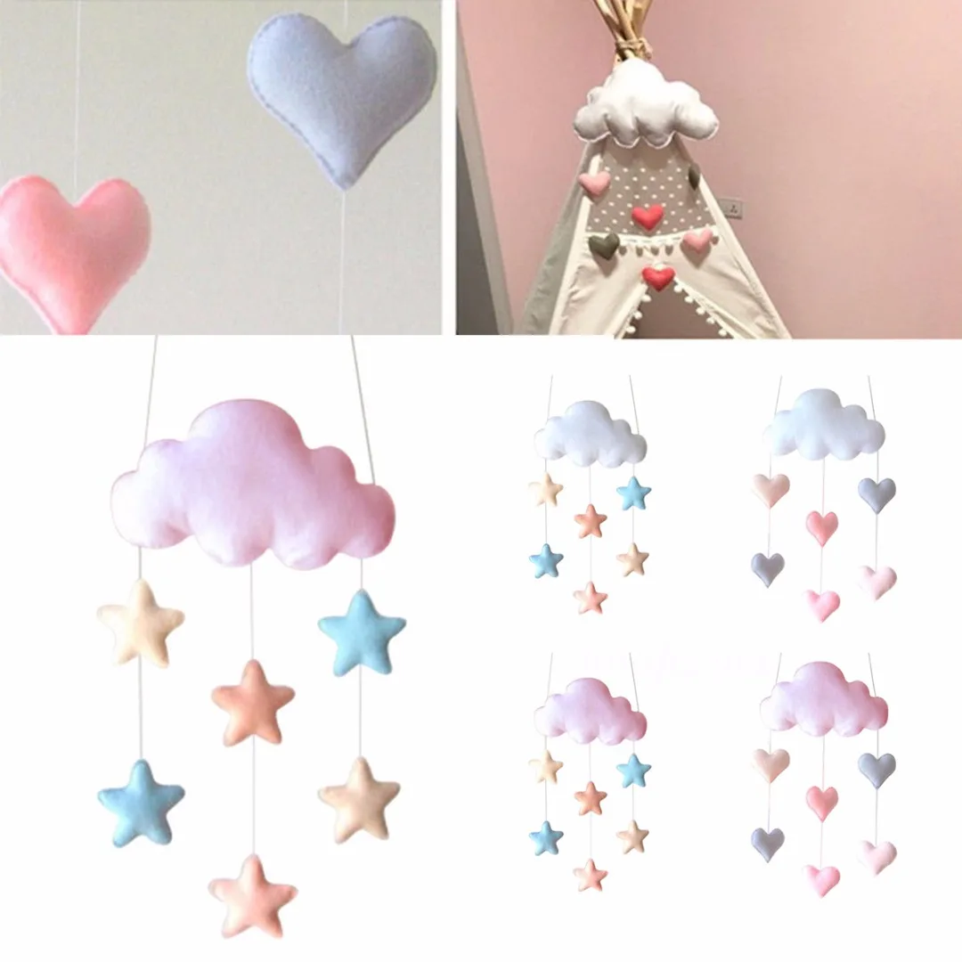 Baby Pillow Kids Room Decoration Handmade Toys Raining Clouds Water Drop Girls Bed Hanging Teepees Tent Toy For Children