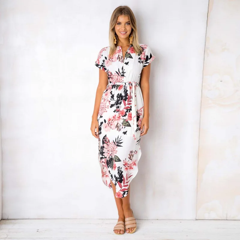 Zomer Lange Jurk Bloemenprint Boho Strand Jurk Tuniek Maxi Jurk Vrouwen Avond Party Dress Zonnejurk Vestidos De Festa Xxxl