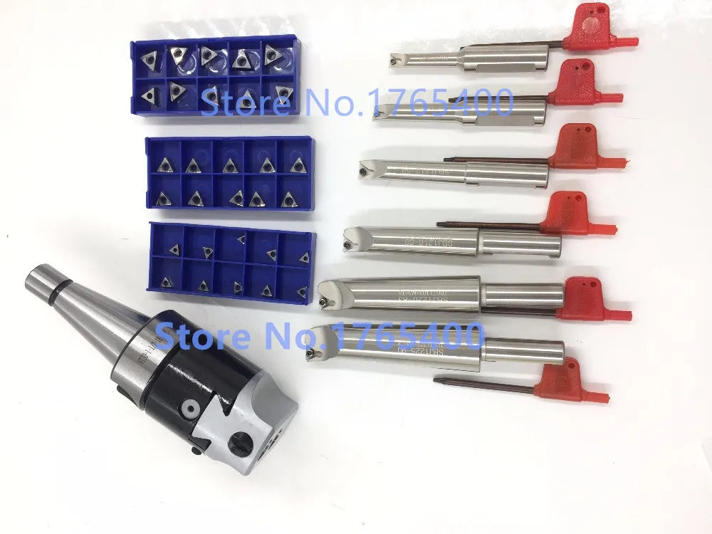 

New NT40 M16 arbor F1 -18 75mm boring head & shank 18mm 6pcs borng bar + 30pcs carbide inserts