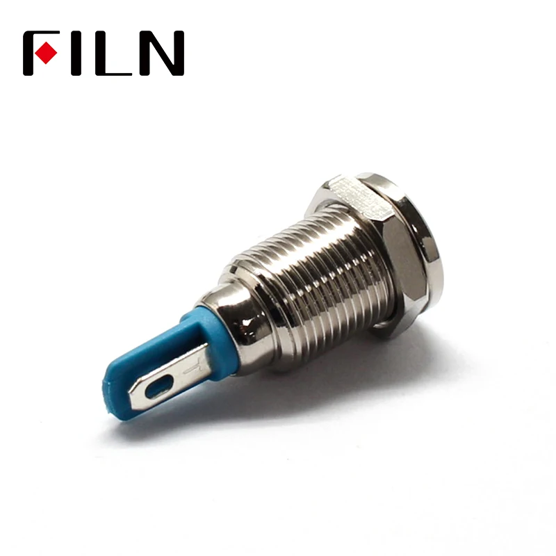 10mm LED Metal Indicator Light Waterproof IP67 Signal Lamp 12V Red Yellow Blue Green White Pilot Seal