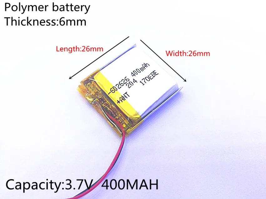 3.7V 400mAH 602525 602626 PLIB polimerowa bateria litowo-jonowa/litowo-jonowa do smartwatch GPS