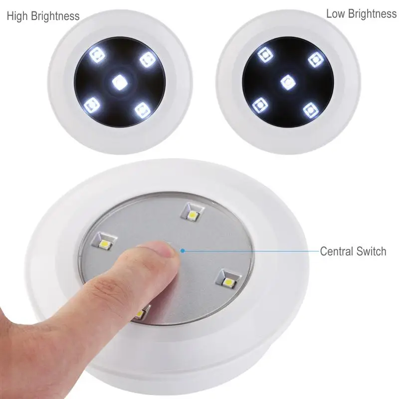 Jiaderui LED Wireless Remote Control Puck Night Light Kitchen Lamp Cabinets Closets Children Bedroom Night Light Battery Powerd