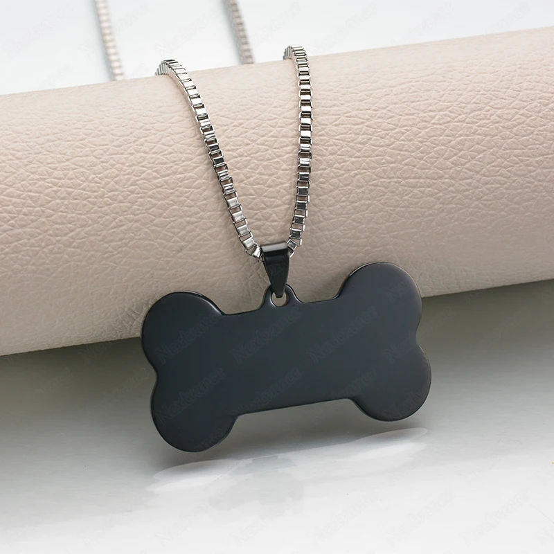 Nextvance Custom Personalized Name Date Pendant Necklaces Stainless Steel Cute Bone Anti-lost Necklace Dog Tags Jewelry