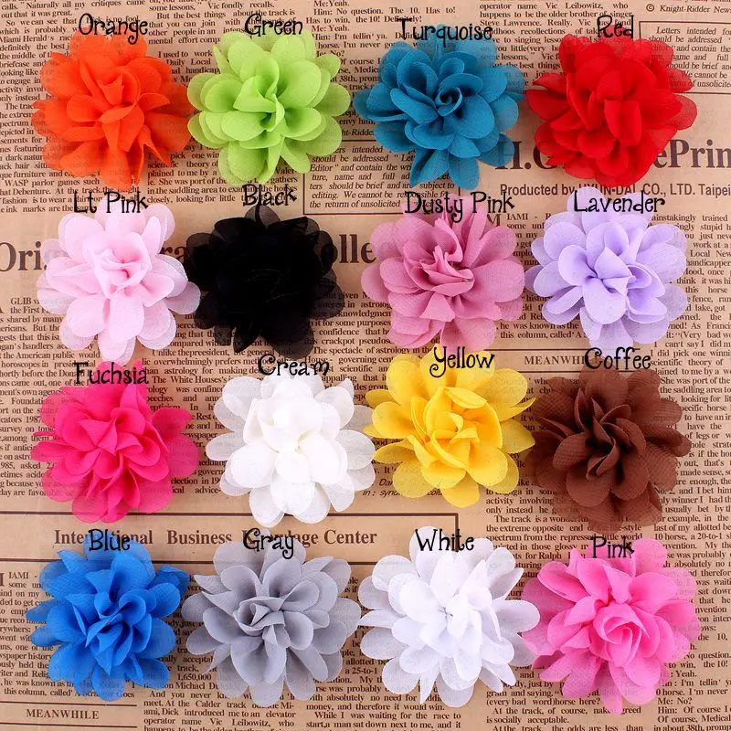 10pcs/lot 5CM Wholesale Chic Mini Soft Chiffon Flowers For Girls Headbands High Quality Fabric Flower For Hair Accessories