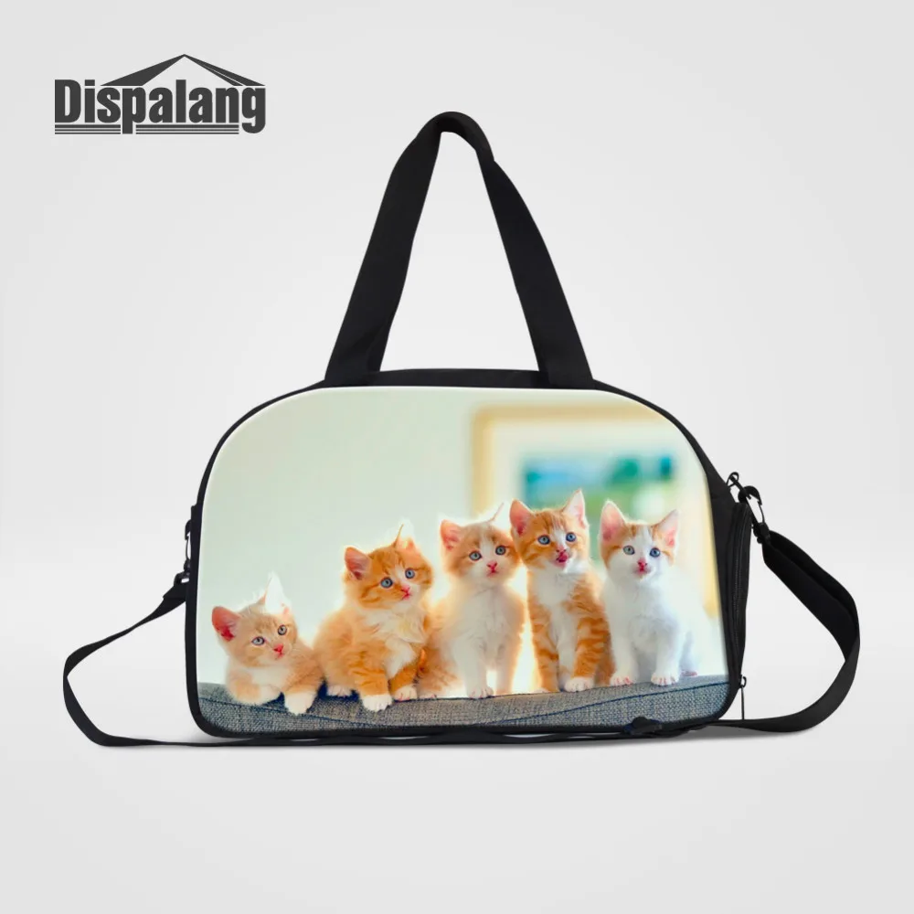 Dispalang Cat Print Travel Bags Animal Large Capacity Luggage Travel Duffle Bag Unisex Clothing Sorting Organize Shoulder Bag