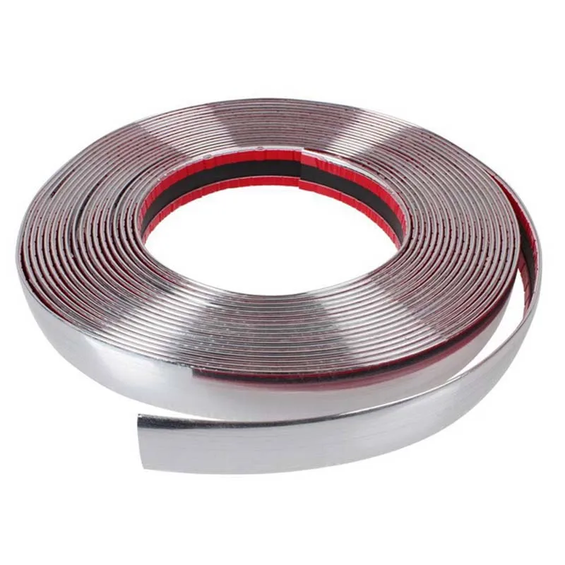 13M Car Chrome Body Strip Bumper Auto Door Window Protective Moulding Styling Flexible Trim Sticker 6MM 8MM 12MM 15MM 20MM 30MM