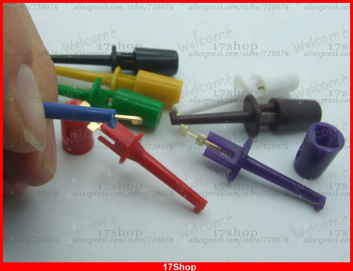 

400 шт 8 цветов Тест Крюк Клип SMD IC SMT Захваты тест зонды для тестеров труб