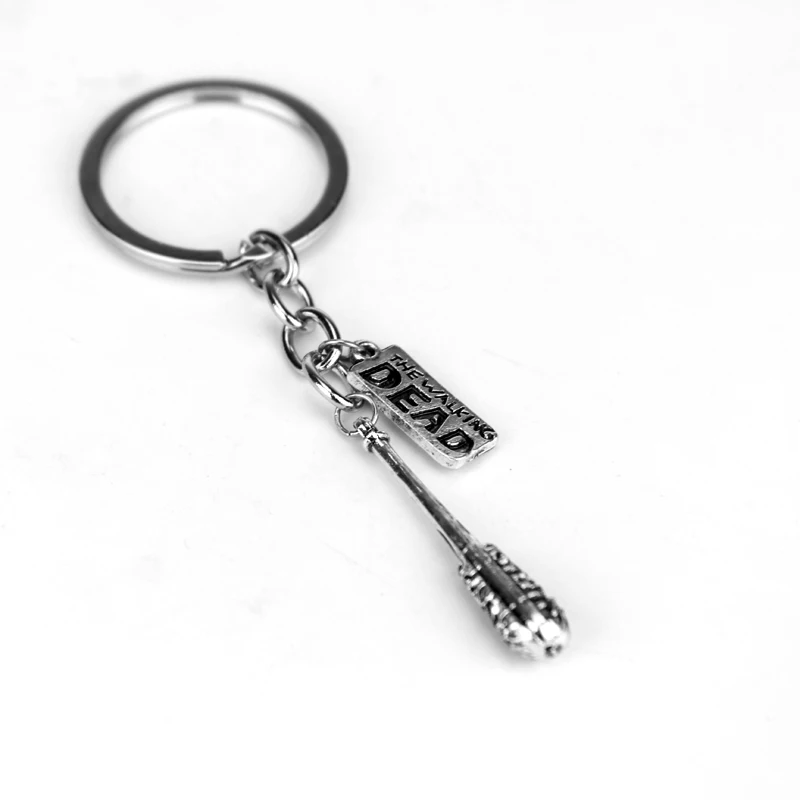 The Walking Dead Keychains Lucille Negan's Bat Metal Baseball Key Chains Fashion Accessory Movie Key Holder Rings For Men Women