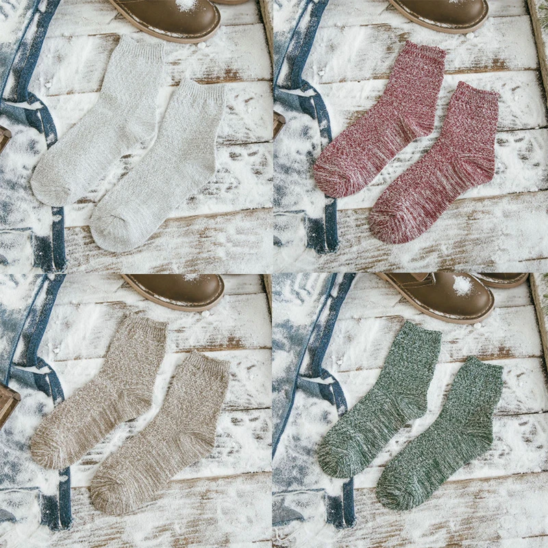 

COCOTEKK 4pair/lot New Trend Casual Soft Breathable Men Socks Funny Thick Line Stripe Personality Men socks Business Socks Men