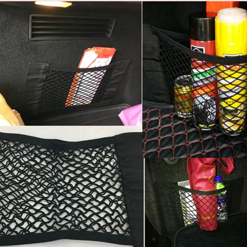 New Car Trunk Seat Elastic String Net Mesh Storage Bag for mitsubishi lancer 10 renault logan citroen c3 fiat punto suzuki sx4