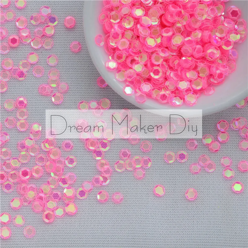 1200Pcs/25g Pink 4mm No hole Cup Round Loose Sequins Sewing Crafts For Decoration Ornament Garment Shake Cards and nail arts