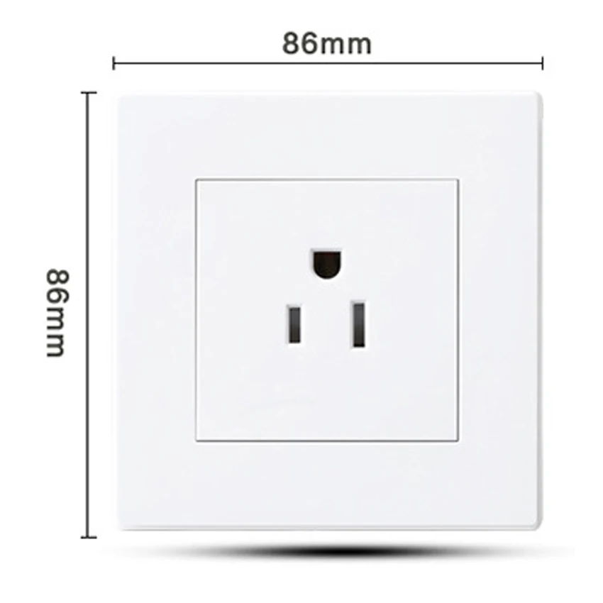 White 125V 15A 86 type Panel Philippines Thailand America Wire Cable US L5-15R Wall Outlet Grounding Concealed Power Socket A8