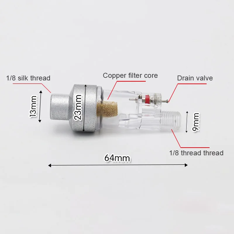 1PC Airbrush Mini Air Filter Moisture Water Trap 1/8 Fittings Hose Paint Spray Pneumatic Tools Accessories For Airbrush 1pcs