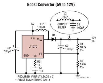 LT1070CT LT1070HVCT LT1070HVIT LT1070IT LT1070 - 5A و 2.5A منظمات التبديل عالية الكفاءة