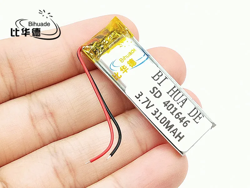 Li-Po 2pcs [SD] 3.7V,310mAH,[401646] Polymer lithium ion / Li-ion battery for TOY,POWER BANK,GPS,mp3,mp4,cell phone,speaker