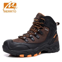 Merrto Outdoor Waterproof Hiking Boots For Men Breathable Shoes Hiking Genuinle Leather Trekking Boots Outdoor Sports Shoes Men