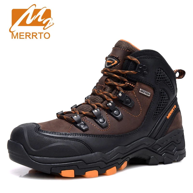 Merrto Outdoor Waterproof Hiking Boots For Men Breathable Shoes Hiking Genuinle Leather Trekking Boots Outdoor Sports Shoes Men