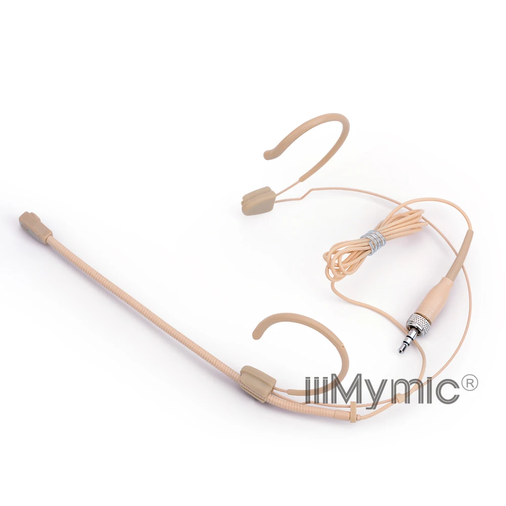 IiiMymic Professional Beige คอนเดนเซอร์ไมโครโฟนสำหรับเครื่องส่งสัญญาณ Sennheiser 3.5มม.แจ็ค Speech Headworn ไมโครโฟน