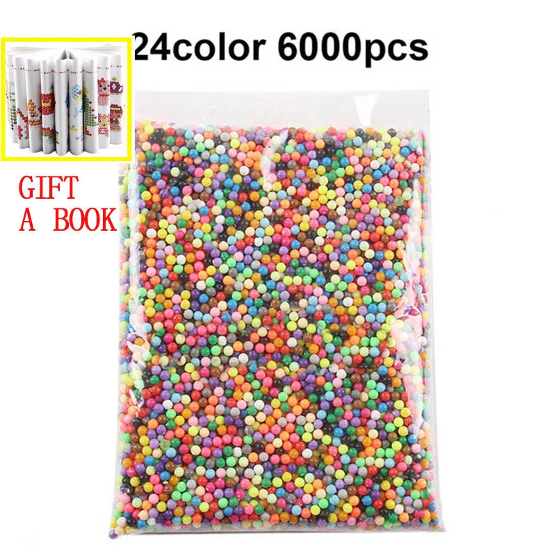 6000pcs 24 colors Refill Beads puzzle Crystal DIY water spray beads set ball games 3D handmade magic toys for children