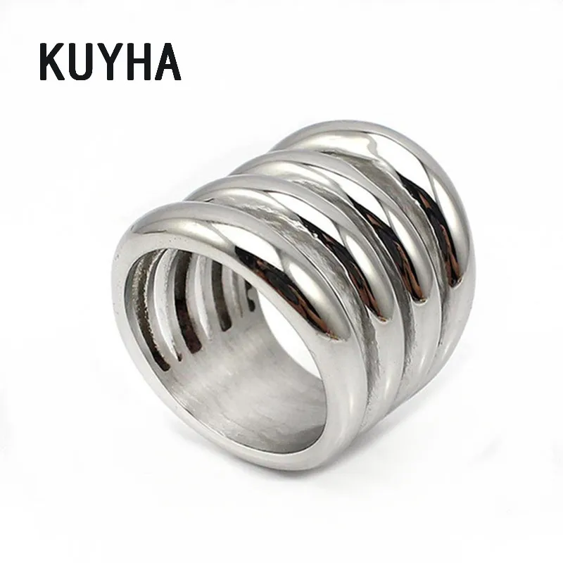 316L Stainless Steel Silver Color Rings Settings for Women Fashion Several Line Ring Women & Present Jewelry Finger Ring