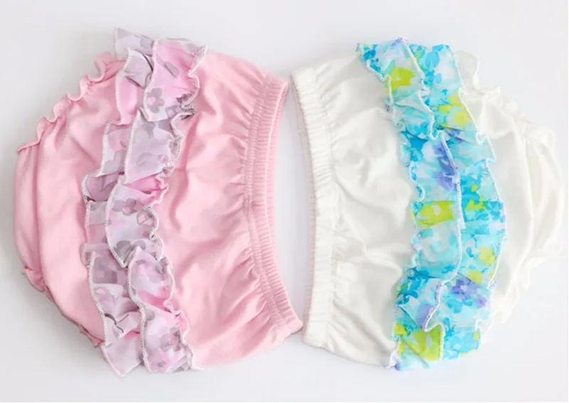 Babados rendas bebê bloomers crianças da criança meninas shorts calcinha calças de verão pp calças crianças roupas