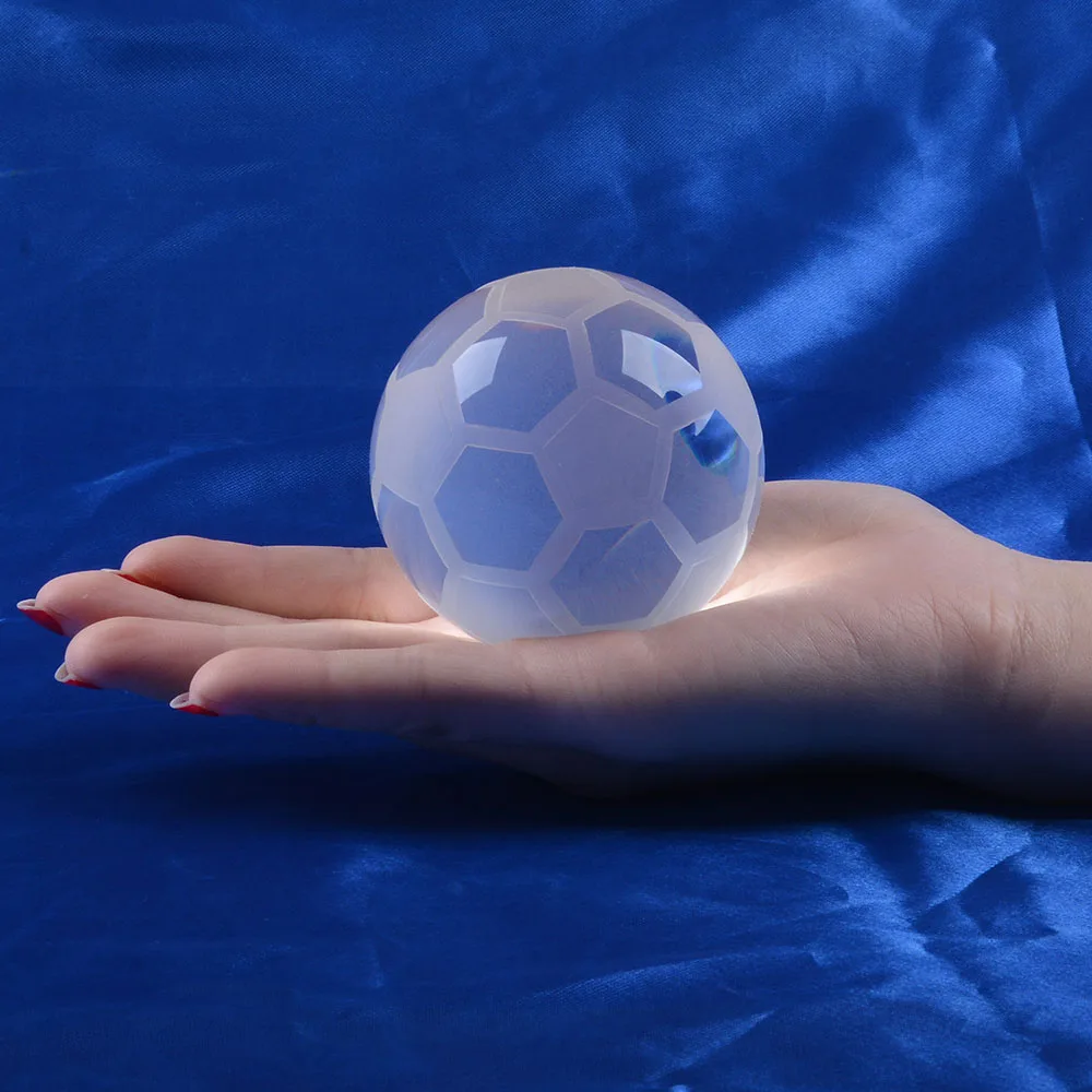 40/50/60/70/80MM Clear Crystal Football Sphere Meditation Paperweight Football Shape Glass Ball Fengshui Decoration
