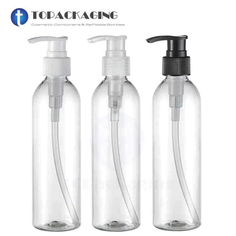 

20PCS*250ML Lotion Pump Bottle Empty Shampoo Shower Gel Cosmetic Container Clear Plastic Refillable Essential Oil Serum Packing