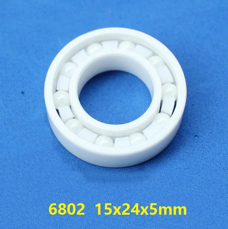 5pcs/10pcs 6802 Full Ceramic bearings 15*24*5mm ZrO2 Zirconia deep groove ball bearings 15x24x5 mm