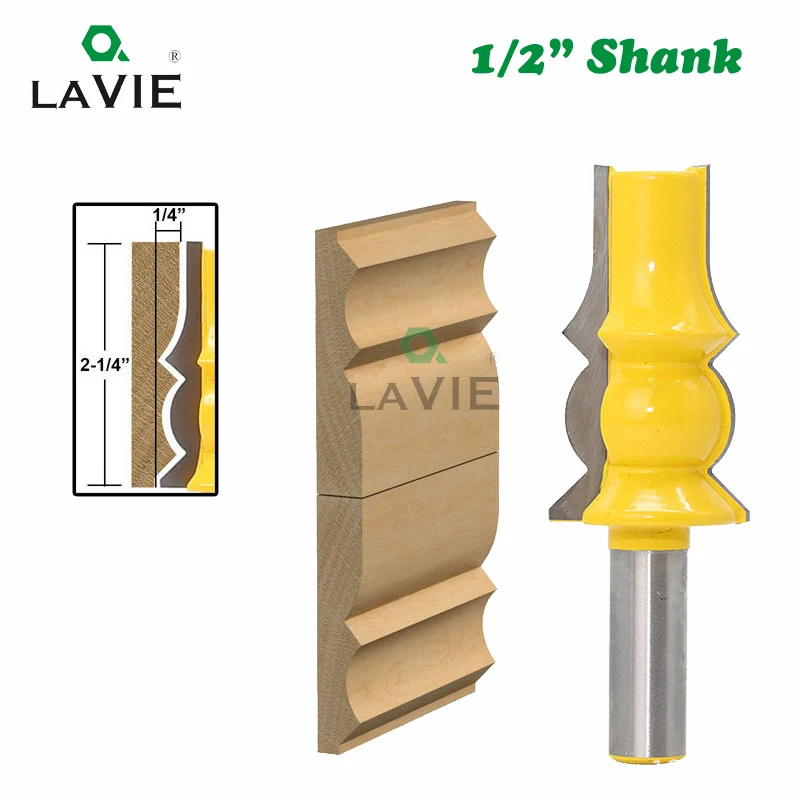 

LAVIE 1pc 12mm 1/2 Shank Lamp Model Armrest Crown Molding Router Bit Concave Radius Bits Tenon Cutter For Woodworking 03048