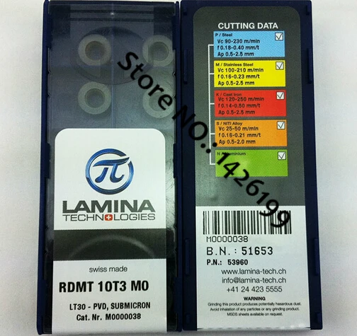

Free shipping 10pcs Lamina RDMT10T3MO LT30 cutter cutting tool for CNC