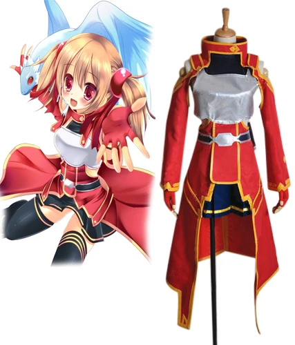 Silica Red Outfit Cosplay Sword Art Online Silica Cosplay Costume Custom Made Full Set Any Size for Unisex