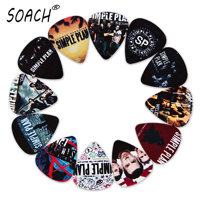 SOACH 10pcs 3 kinds of thickness new guitar picks bass Popular punk band pictures quality print pick Guitar accessories