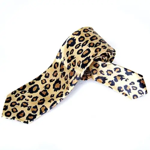 Unisex Casual Necktie Skinny Slim Narrow Neck Tie - Leopard