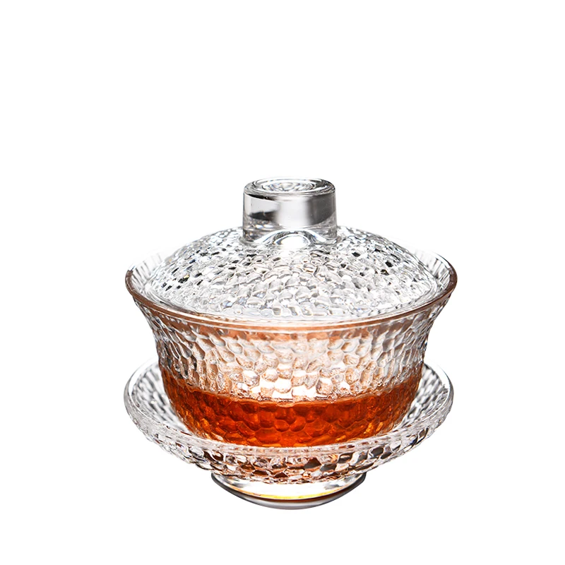 High Borosilicate Glass Gaiwan Tureen Set 100ml/130ml/150ml with Lid Cup Saucer Chinese Tea Service Bowl Cup Bowl Set