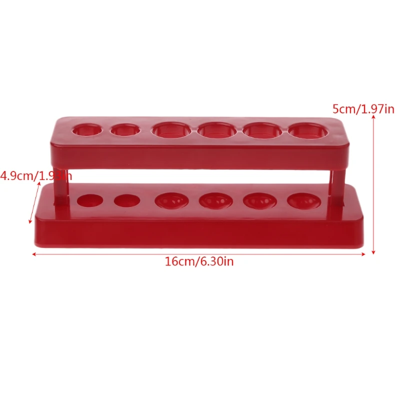 1pcTestหลอด 6 หลุมพลาสติกRackสีแดงขาตั้งBuretteชั้นวางของห้องปฏิบัติการ