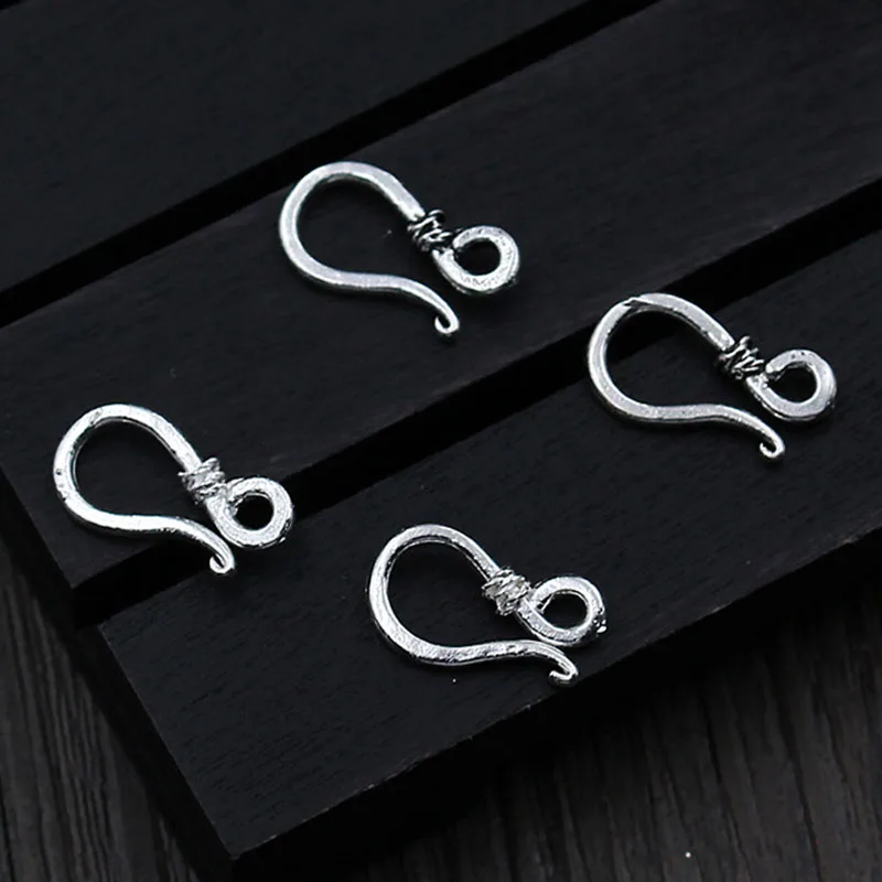 100% 925 Sterling Silver S Clasp Hooks For Bracelets Connection High Quality Handmade Clasps Accessories DIY Fine Jewelry Making