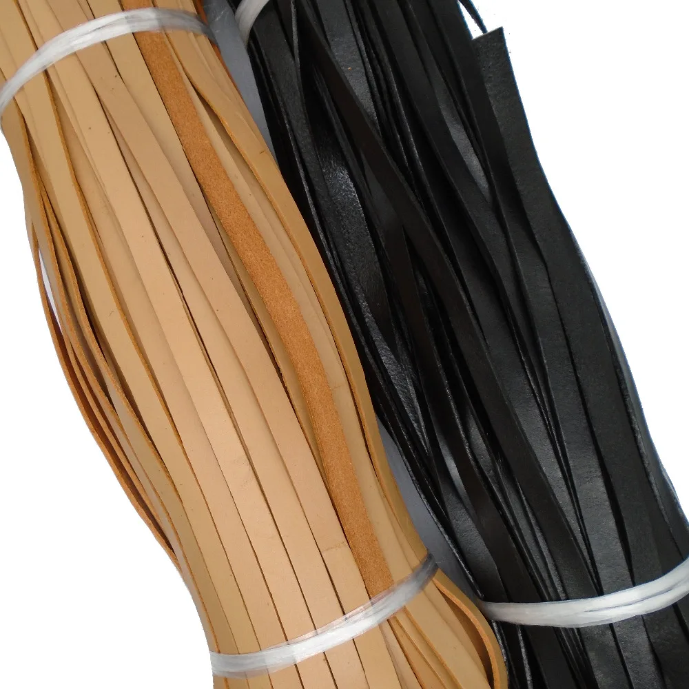 ZXZ 2 Meters 10mm Flat Black/Natural Genuine Real Leather Strap Cord 10x2mm String Lace Thong For Jewelry Making Findings