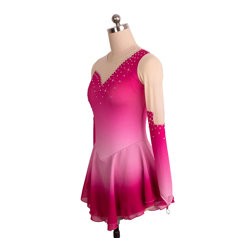 Nasinaya Figure Skating Dress Customization Competition Women\'s Children\'s Rhythmic Gymnastics Performance Pink Rose Red