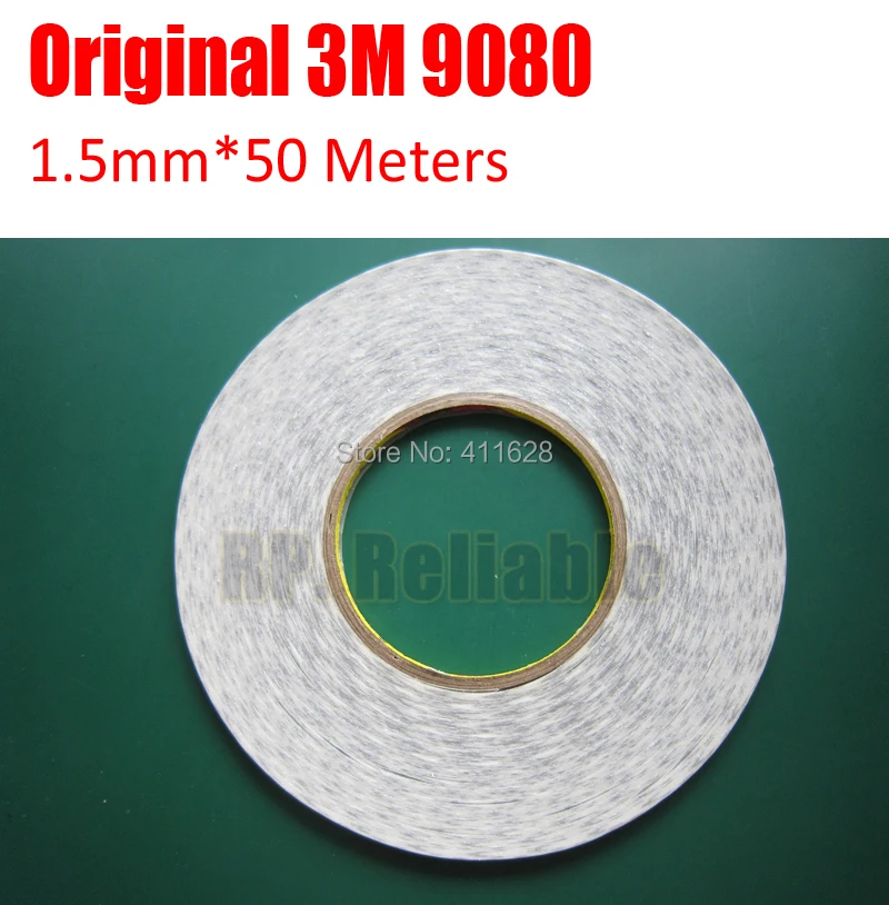 (1.5mm*50M) 3M 9080 Double Sided Adhesive White Glue Tape for iphone Samsung Huawei Tablet Cell Repair