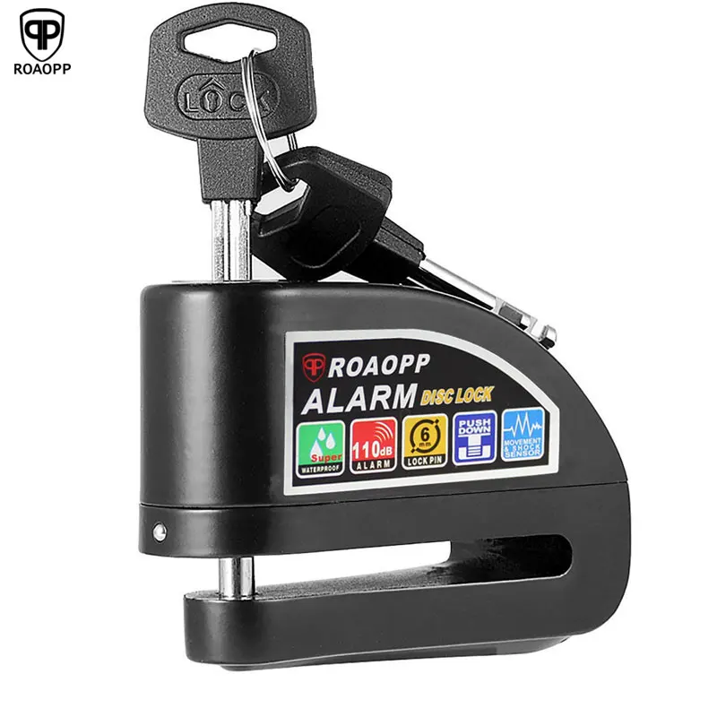 ROAOPP รถจักรยานยนต์ล็อคปลุกรถมอเตอร์ไซด์ Anti-Theft ALARM ล้อเบรคความปลอดภัยไซเรนล็อคสําหรับ Suzuki KAWASAKI BMW