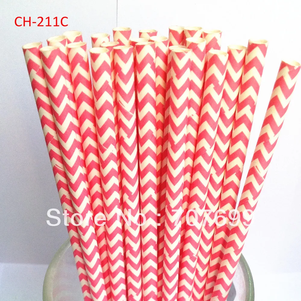 

Kids Party Pro Free Shipping Pink Chevron Paper Straws 500pcs For Birthday Party