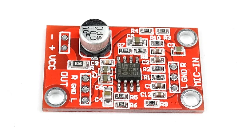 TDA1308 스테레오 다이나믹 마이크 프리 앰프 보드 배율 모듈 DC3-6V